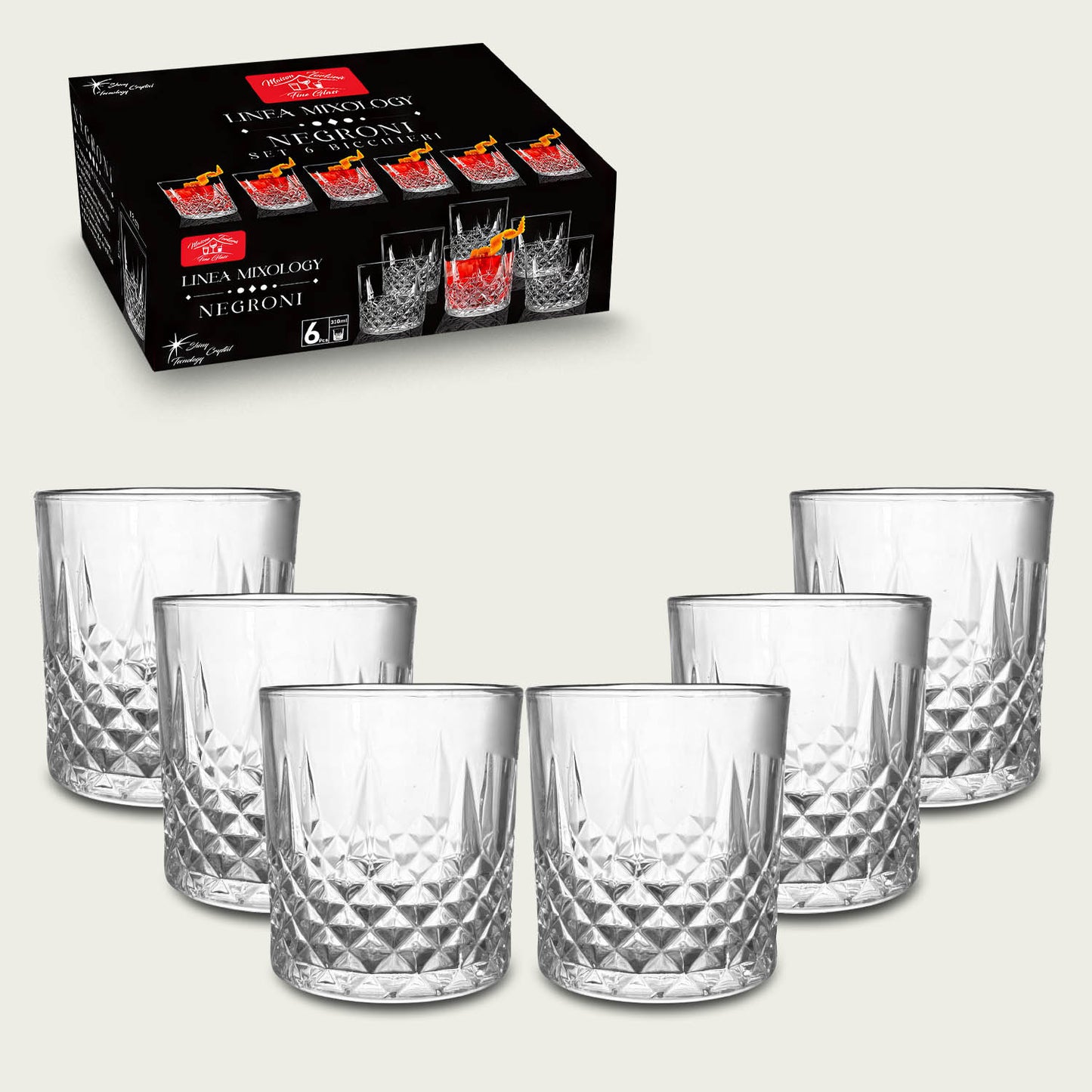 Set 6 Bicchieri Negroni 33 Cl modello Old