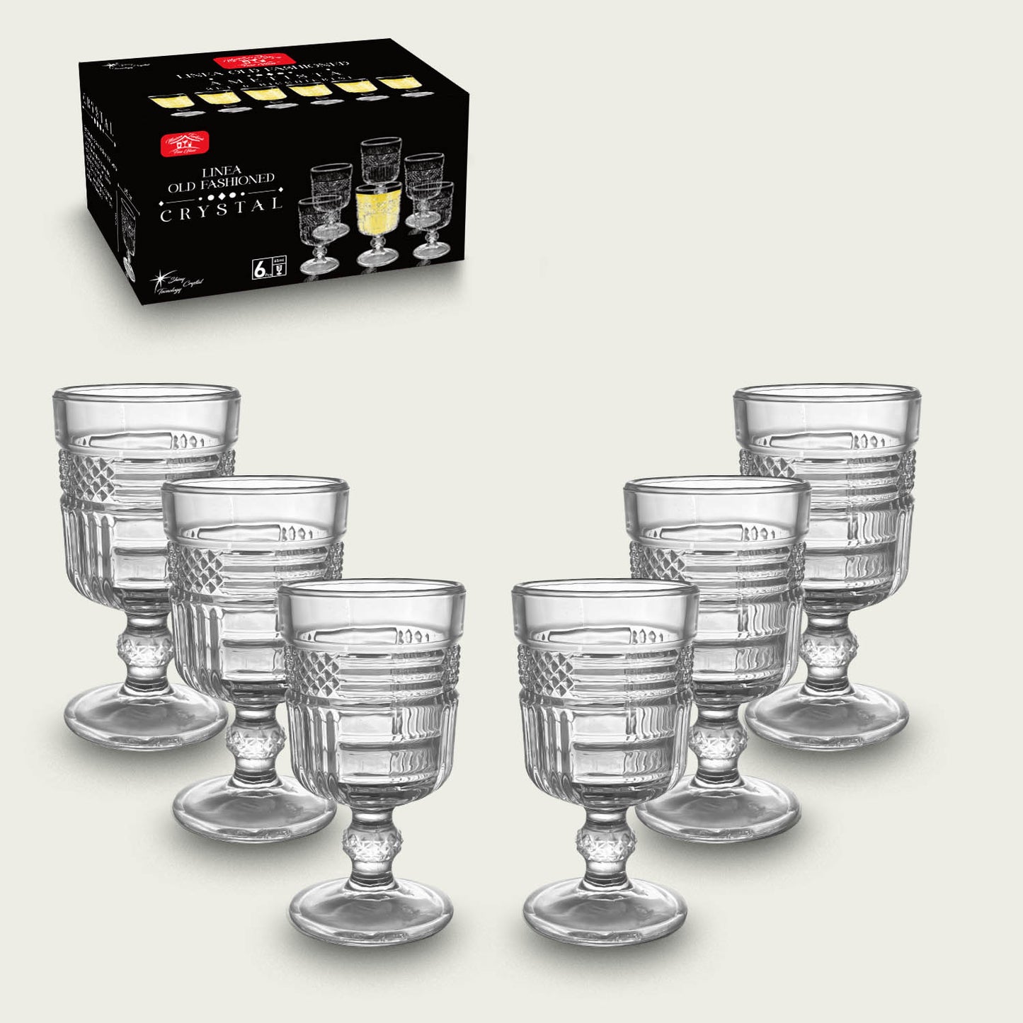 Set 6 Bicchieri Liquore Crystal 65 Ml modello Old