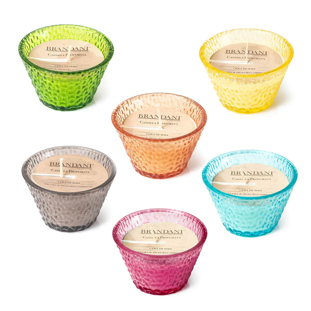 Candele Profumate Love Light in Vetro/Cera 6 pezzi– Brandani
