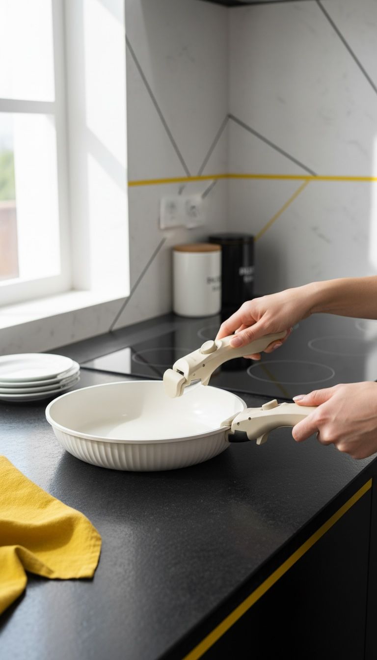 Smart set 8 pezzi BRANDANI Padelle coperchi e Manici ALLUMINIO/VETRO TEMPRATO/SILICONE