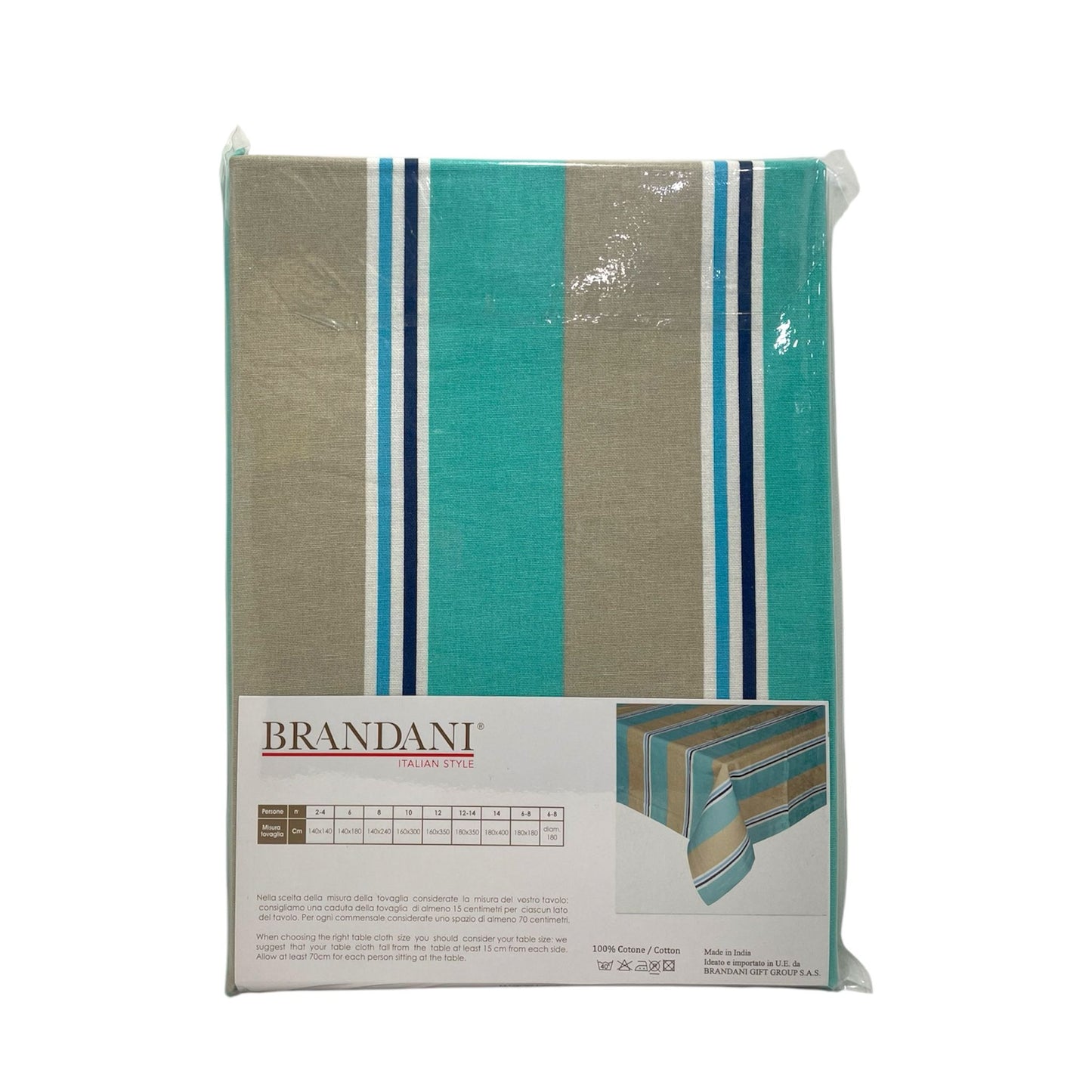 Tovaglia rettangolare BRANADANI 100% COTONE fantasia Righe
