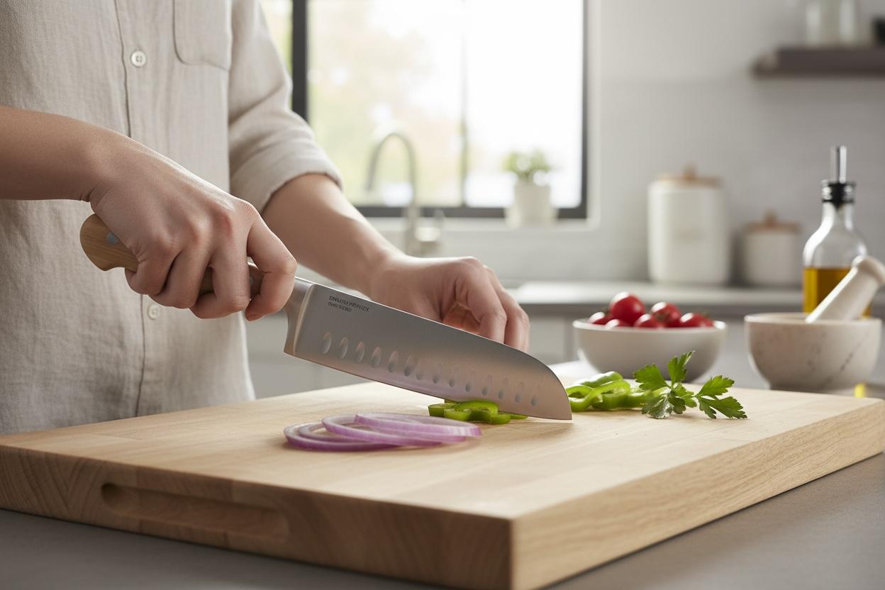 Coltello Santoku Acciaio inox/legno Brandani