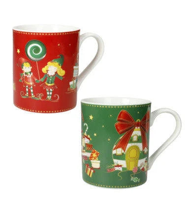 Mug Natalizia Elfo Magia Brandani Verde in Porcellana